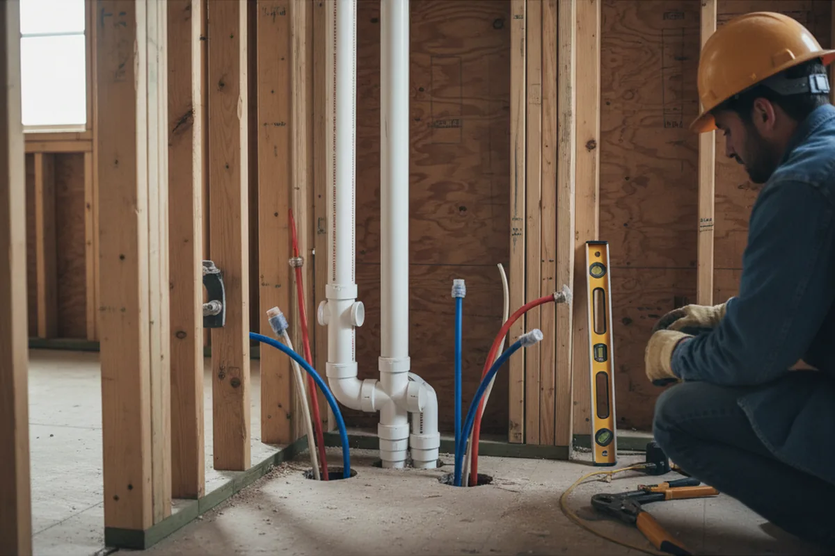 Drain and supply rough-in during Toilet Repair and Installation in Arnold